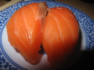 Fresh salmon sushi!