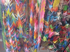 Colourful paper cranes! 
